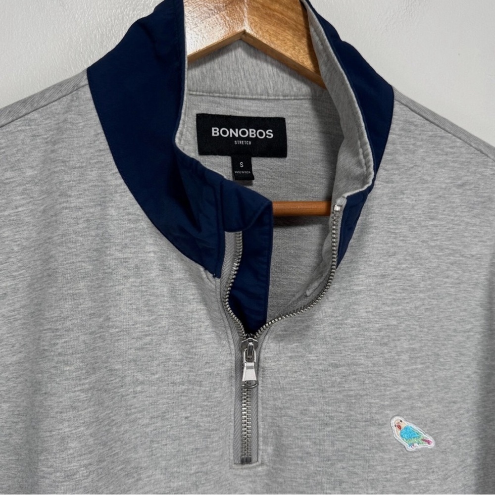 Bonobos Stretch Quarter-Zip Grey Pullover - Picture 7 of 7